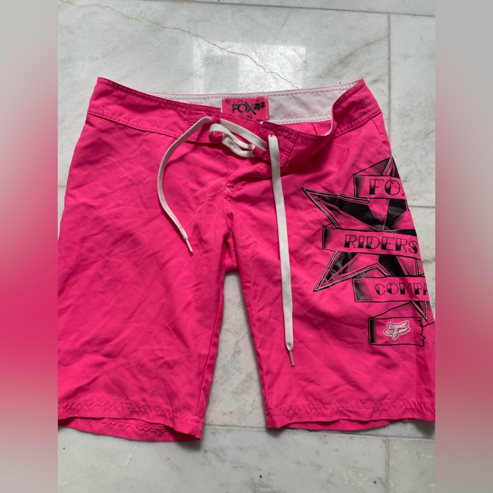 Fox Riders Pink Cargo Shorts with ties Waistband